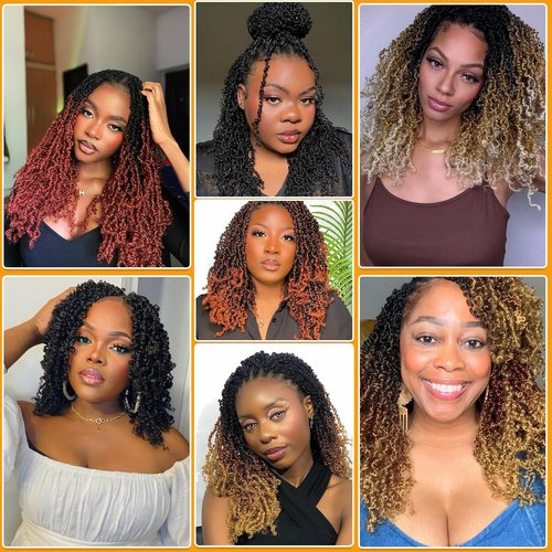 10 Inch Pre-Looped Yanky Twist Crochet Hair, 30 Strands/Pc, Mini Passion Twists, Senegalese Braiding Hair (Grey#, 8 Pcs/Pack)