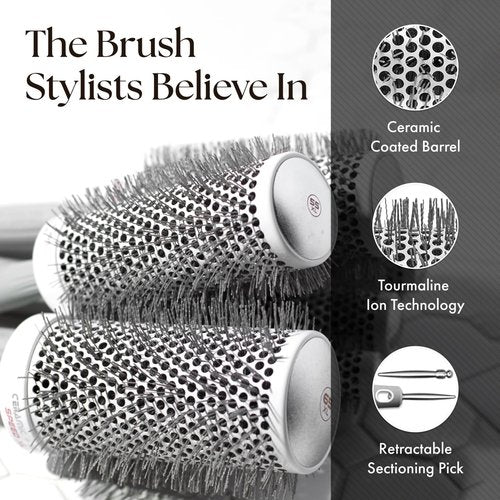 Olivia Garden Ceramic + Ion Speed XL - Extra-Long Round Thermal Hair Brush - Not Electrical - Professional Blowout Brush for Normal to Thick Hair - 3 1/2"- Diameter Barrel - CIXL-65