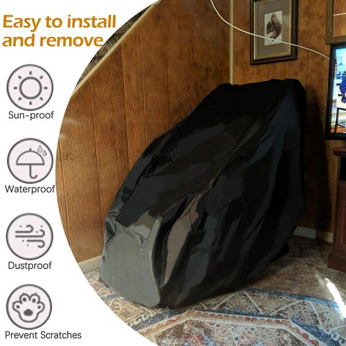 Sqodok Massage Chair Cover, Dustproof and Waterproof 420D Oxford Cloth Full Body Zero Gravity Chair Cover for Massage Chair Recliner Furniture Cover, Pet Scratch Cover