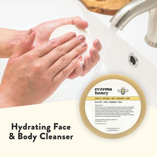 ECZEMA HONEY Original Skin-Soothing Cream & Oatmeal & Lavender Soap - Bundle for Sensitive Dry & Skin - Cruelty Free
