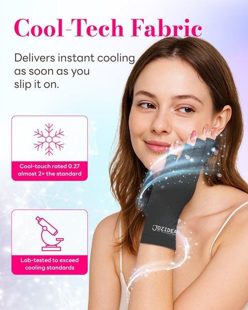 jozidea Petite Hands UV Gloves for Gel Manicures, UPF50+ UV Protection Gloves, Fingerless Design for Nails Protect Hands Anti Sun and UVA UVB light(Black-Small Size)