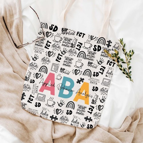 WCGXKO ABA Therapist Behavior Therapist Gift ABA Therapist Survival Kit Zipper Pouch Makeup Bag (ABA ap tote)