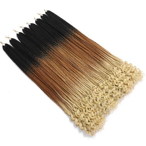144 Strands Goddess Crochet Box Braids with Curly Ends30 Inch Pre Looped Box Crochet Hair 8 Packs CurlyCrochet Braids for Black Women