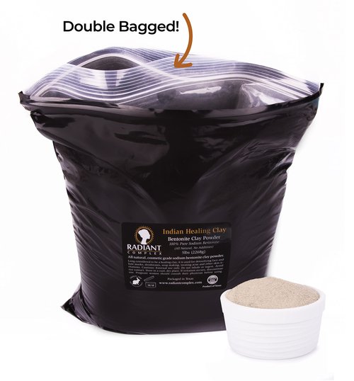 Radiant Complex Sodium Bentonite Clay Powder - Indian Healing Clay - 100% Pure Sodium Bentonite - DYI Clay Face Mask - 5 lbs
