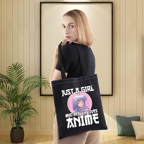 LEVLO Anime Fans Make up Bag - Just A Girl Who Really Loves Anime Cosmetic Bag (Loves Anime BT)