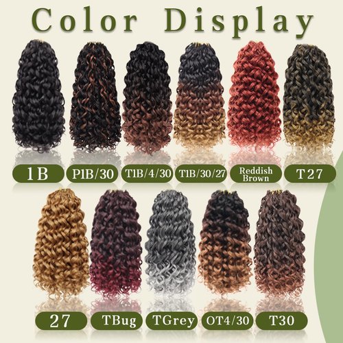7 Packs Curly Crochet Hair for Black Women 18 Inch GOGO Curl Deep Ocean Wave Crochet Hair Synthetic Bohemian Crochet Braids(18 inch, T1B/30/27)