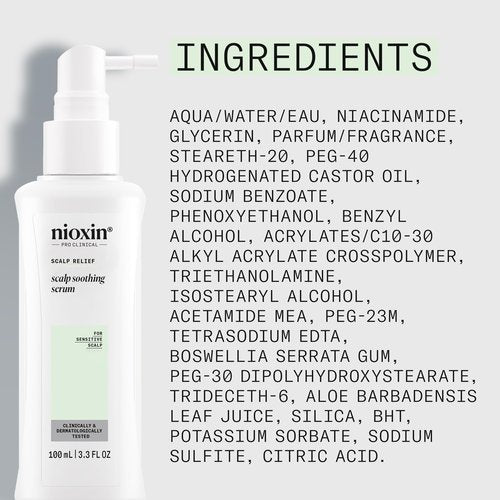 NIOXIN Scalp Relief Scalp Soothing Serum | Leave-in Treatment for Sensitive Scalp| Made with Aloe Vera and Vitamin E | 3.3 Fl Oz