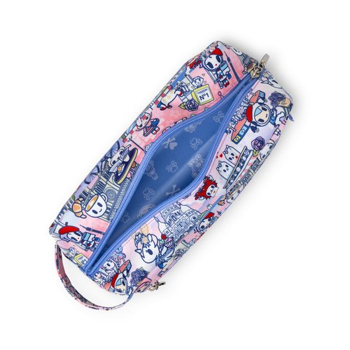 JuJuBe x Tokidoki C'est la vie à Paris Be Dapper Toiletry Cosmetic Bag, Cute Zippered Pouch Bag for Women and Girls, Ideal Organization for Travel, Luggage, School, Work, Machine Washable