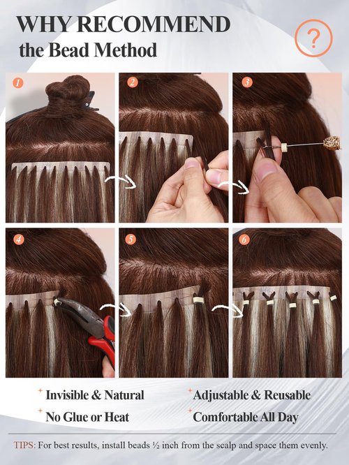 Remy Human Hair Extension Micro Ring PU Hair Extensions Invisible Beaded Weft Hair Extensions Human Hair Tape in Weft in Hair Extension Human Hair for Women Natural Black (30g 4Pcs,14 Inch)