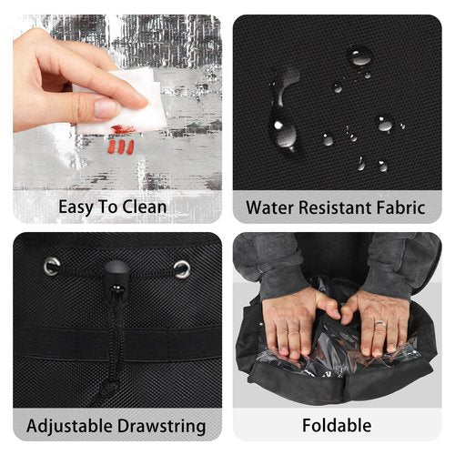 CUBETASTIC 2-Piece Hairstylist Travel Bag Set: Large Capacity, Heat Resistant, Professional Makeup & Waterproof Shower Bag