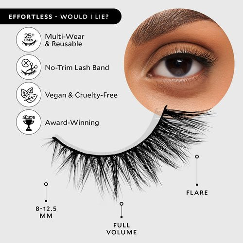 Velour Effortless Lashes, Natural Looking False Eyelashes, Fluffy & Lightweight No Trim Eyelashes, Reusable Fake Lashes For All Eye Shapes, Vegan & Cruelty-Free, Lash Glue not Included (Would I Lie?)