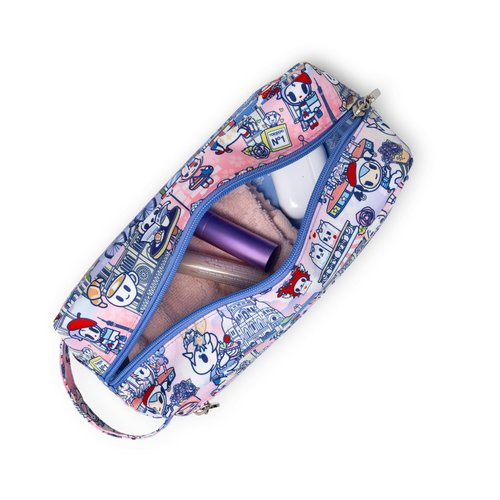 JuJuBe x Tokidoki C'est la vie à Paris Be Dapper Toiletry Cosmetic Bag, Cute Zippered Pouch Bag for Women and Girls, Ideal Organization for Travel, Luggage, School, Work, Machine Washable