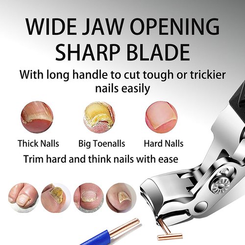 Goredny Orthoclip 2025 Upgraded Stainless Steel Nail Clippers，180° Wide-Mouth Bite, Splash-Proof Design，Double Configuration (Oblique & Flat Mouth)