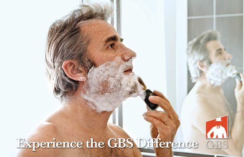 G.B.S Men's Grooming Deluxe Razor, Anti Slip Long Textured Handle, Stainless Chrome Gunmetal Black