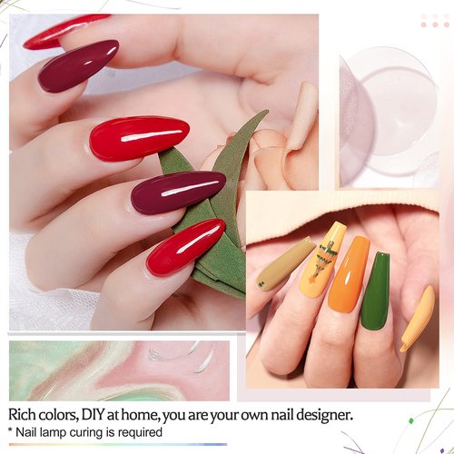 JODSONE 39-Piece Gel Nail Polish Set - 32 Colors, 4x15ML, Kit Includes Nail Dehydrator, Primer, Base Coat, Top Coat, Quick Drying, Durable Finish