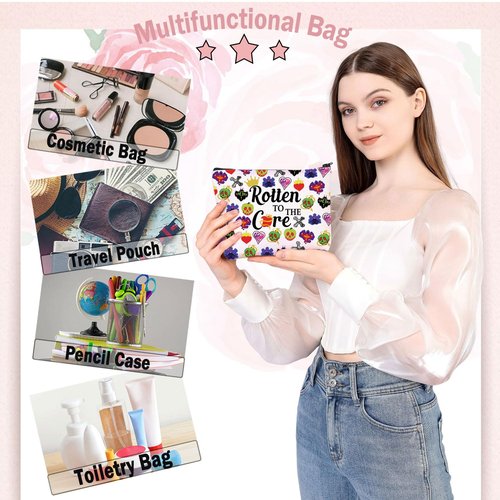 BDPWSS Villain Makeup Bag Villain Fans Gift Rotten To The Core Zipper Pouch Villain Queen Fans Gift Witchy Lover Gift (Rotten to Core)