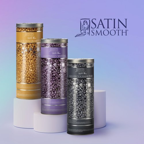 Satin Smooth Amethyst Crystal Flex Hard Wax Beads – Thin-Film Pebble Hard Wax for Sensitive Skin & Fine to Medium Hair, 23 oz