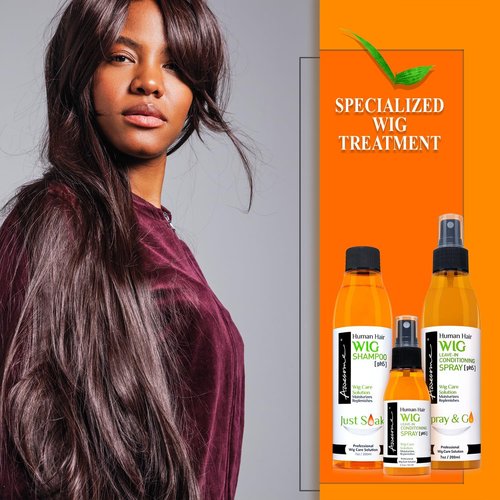 Awesome Human Hair Wig Shampoo & Conditioner, Premium set of 3, Promoting Silkiness, Shine & Freshness I Preventing Dryness (7 fl oz, 2.3 fl oz travel size)