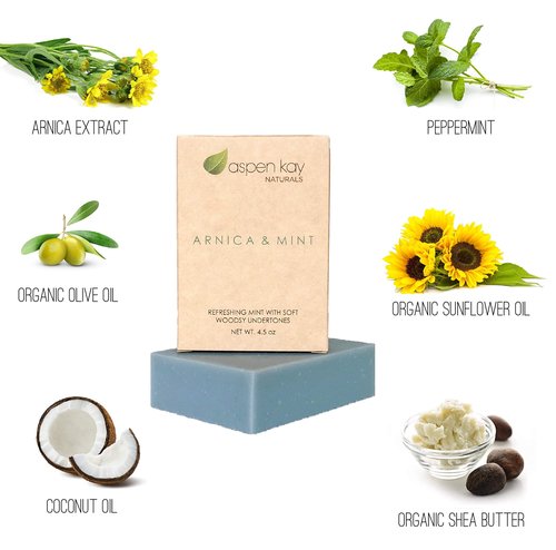 Soap - Made with Natural and Organic Ingredients. Gentle Soap. 1 Turmeric Soap - 1 Anica & Mint Soap - 1 Dead Sea Mud & Neem Soap - 4.5oz Bar