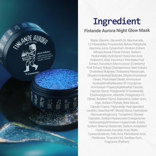 Torhop Finlande Aurora Night Glow Mask - 3-Step Overnight Gel Mask w/ 20,000 Aurora Capsules, Ceramide & 8 Hyaluronic Acids - Hydrating Sleep Mask for Smooth & Balanced Skin Korean Skin Care (2.1 oz)
