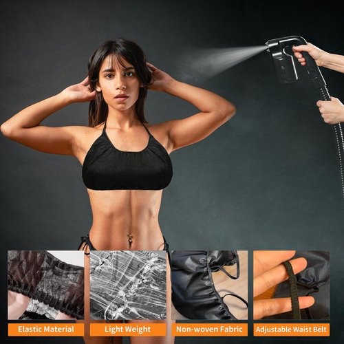 176 Pcs Tan Spray Tanning Essentials Kit: 35 Each Hair Nets, Nose Plugs, Sticky Spray Tan Feet Pads & Disposable Undergarments,1 Foot Pumice Stone- Premium Quality Accessories for Salons