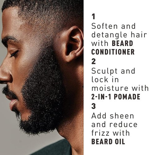 Bevel Mens Beard Grooming Kit - Includes Beard Conditioner, Hair Nourishing Pomade, and Beard Oil to Soften, Hydrate and Strengthen Beard and Reduce Skin Irritation and Redness