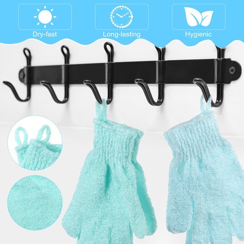 Cuffbow 90 Pcs 45 Pairs Exfoliating Double Sided Bath Gloves with Hanging Loop Colorful Body Shower Gloves for Men Women Beauty Spa Massage Shower Clean Skin Bathing Scrubber Accessories(Blue)