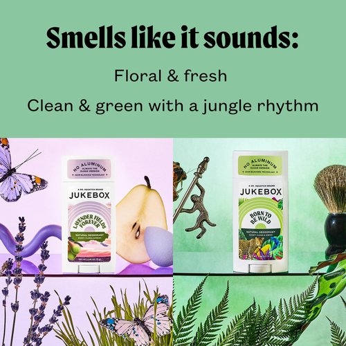 JUKEBOX Natural Deodorant for Women– Lavender Fields Forever & Born to Be Wild Multi Pack-Aluminum-Free, No Baking Soda, No Harsh Chemicals, Odor Blocking Technology- a Dr. Squatch Brand-2.65oz, 2 Pk