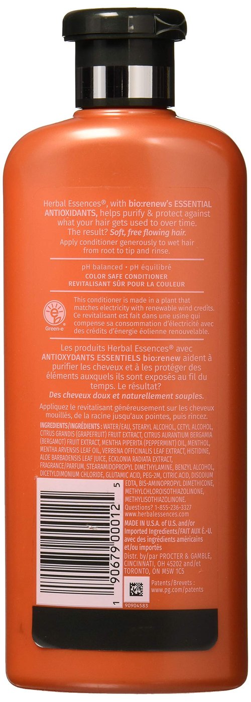 Herbal Essences Volume Conditioner for Color Treated Hair, BioRenew White Grapefruit & Mosa Mint, 13.5 FL OZ (Pack of 2)