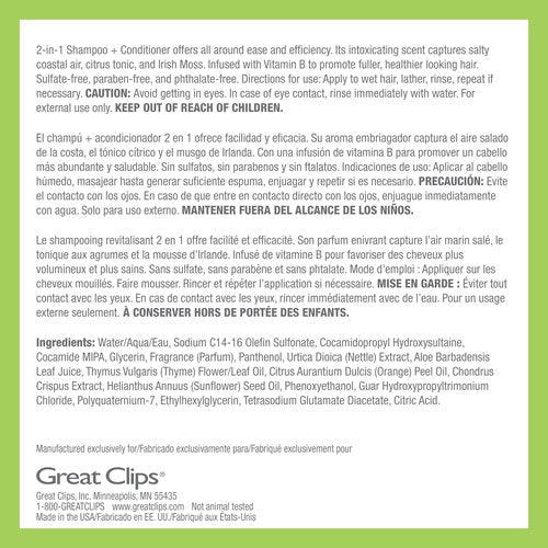 GREAT CLIPS LATITUDE 2-in-1 Shampoo + Conditioner | Daily Shampoo and Conditioner Set for Men | Promotes Full + Healthy Hair | 32oz
