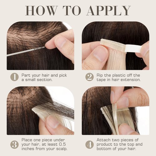 S-noilite Tape in Hair Extensions Human Hair,16 inch Upgraded Double Needle Human Hair Tape in Extensions Seamless Invisible Tape in Hair Extensions Human Hair 50g 20pcs(#60 Platinum Blonde)