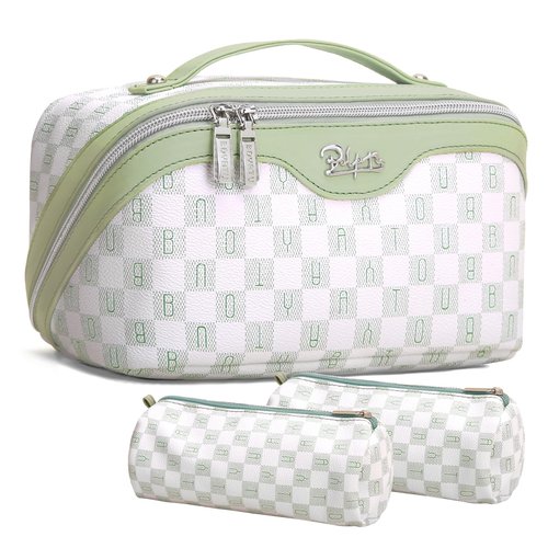 BOYATU Travel Makeup Bag for Women Organizer: Cosmetic Bag - Large Capacity Toiletry Bag 02-Light Green