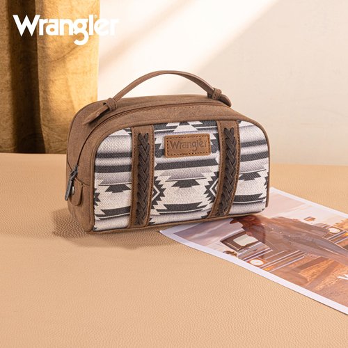 Montana West Wrangler Makeup Bags for Women Portable Aztec Toiletry Bag Southwestern Travel Cosmetic Organizer for Gift