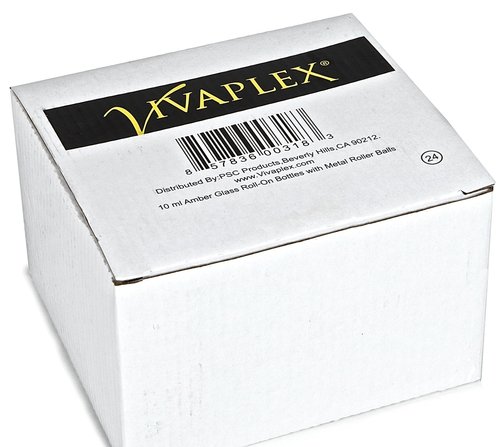 Vivaplex, 24, Frosted, Cobalt Blue, 10 ml Glass Roll-on Bottles with Stainless Steel Roller Balls. 3-3 ml Droppers included