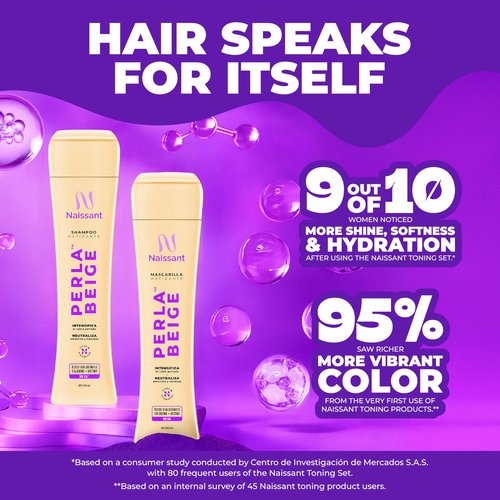 Naissant Set Purple Shampoo & Toning Mask | Eliminates Brassiness | Neutralizes Yellow & Orange Tones | Paraben, Ammonia & Sulfate Free | Pro-Vitamin B5, Olive Oil & Honey (Pearl Blonde) 10.1 Fl Oz