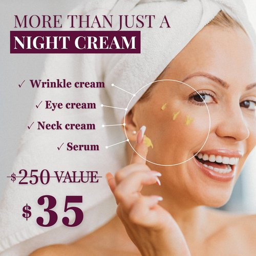 SootheAnew Anti-Aging Face Cream, Multi Peptide Cream, Deep Wrinkle Repair Cream, for Mature and Dry Skin, Peptide Night Cream 1.7 Fl Oz