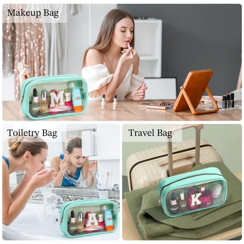 YOOLIFE Personalized Teen Girl Gifts Initial Cute Cosmetic Makeup Bag