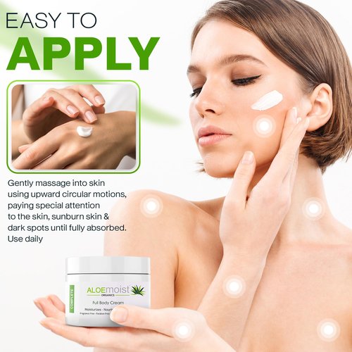 Organic Aloe Vera Lotion - Face & Body Moisturizing Cream with Natural Aloe Vera, Vitamin E Oil, Vitamin C, Retinol Cream, Shea Butter – Anti Aging Face Moisturizer for Women, Dry Skin (8 oz)
