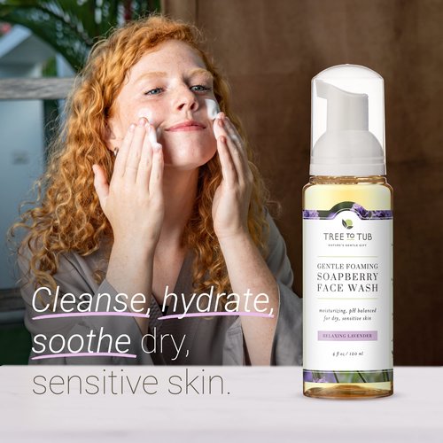 Tree to Tub Hydrating Face Moisturizer for Dry and Sensitive Skin & Sensitive Skin Face Wash for Dry Skin - Hyaluronic Acid Facial Moisturizer & Moisturizing Gentle Face Cleanser for Women & Men