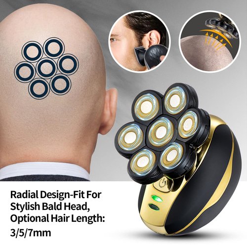 VOTMONI Head Shaver for Bald Men - Upgrade 7D Electric Razors, Multifunctional Hair Shaving Grooming Kit, Waterproof Wet & Dry