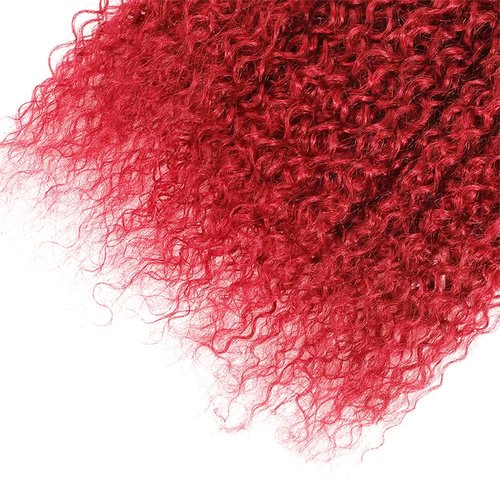 Red Curly Wave Human Hair Bundles 34 Inch Kinky Curly Single Bundle Light Red Color Human Hair Unprocessed Native Virgin Hair 100g Total Double Weft Crochet Human Hair Extensions for Women