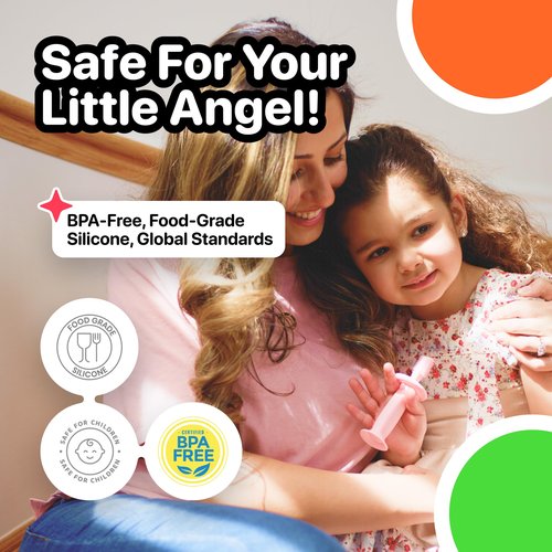 Instant Teething Relief & Gum Massage for Babies, Music Only The Baby Can Hear, BPA-Free Silicone with Soothing Vibrations, Electric Baby Toothbrush, infant Teether, Safe & Rechargeable, 9–36 Months