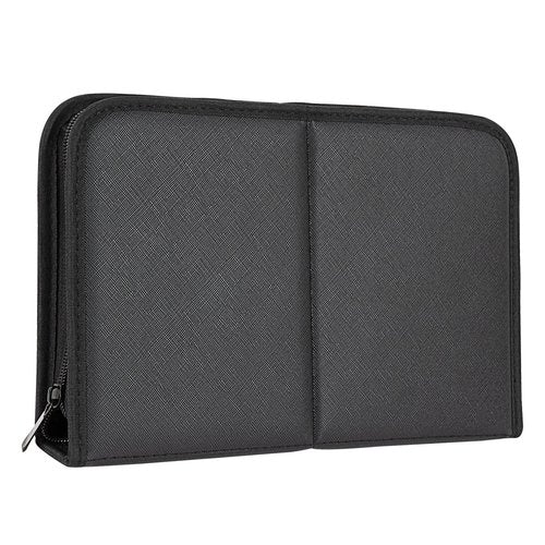 CAIRIAC Makeup Brush Organizer Bag Standing Makeup Brushes Holder Travel Case, Professional Portable Cosmetic Storage Bag Foldable Makeup Brush Wrap Case for Men Women Artist Gift (Black)