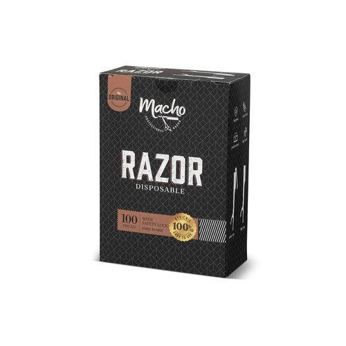 Professional Straight Razors for Men - 100 pcs. Disposable Straight Edge Razors with Stainless Steel Blade and Guard - Essential Barber Accessories for Close Shaving and Grooming by Better Barber