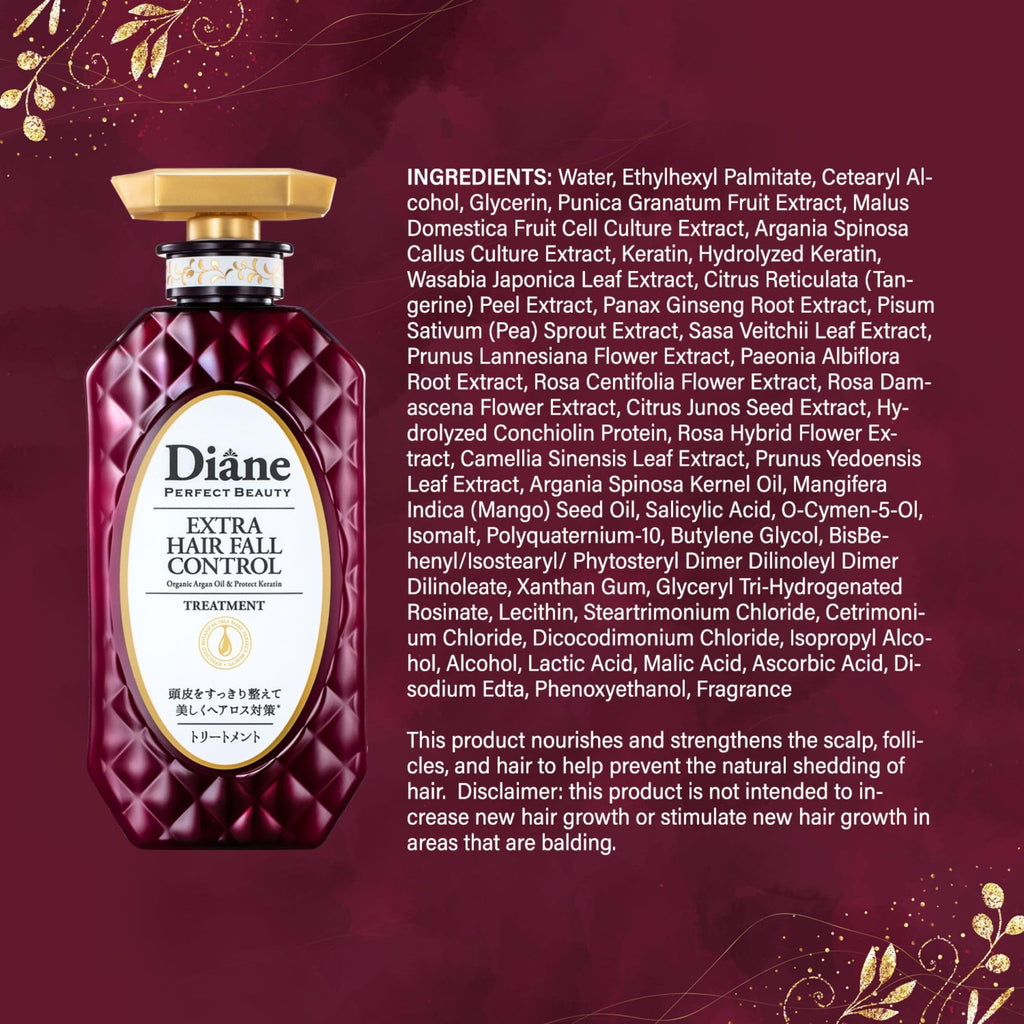 Moist Diane Anti Hair Loss Shampoo and Conditioner Set for Women & Men, Hair Thickening Shampoo for Hair Fall by Argan Oil, Keratin, Ginseng Root, Wasabi Extract in Japan 30.4 Fl Oz HAIR FALL CONTROL