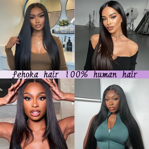 FEHOKA 4x4 Human Hair Lace Closure 16 Inch Body Wave 4x4 Human Hair Closure Can be Curly and Dyed Middle Part 100% Human Hair Closure With Baby Hair (16 Inch, 4x4 Black)