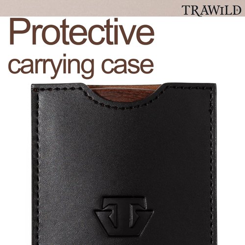 Premium Sandalwood Beard Comb with Mother of Pearl Decoration and Black Case - Traditional Craft Work & The Lux Edition for the Perfect Beard & Mustache Grooming and Gift for Men - TRAWILD (MARK)