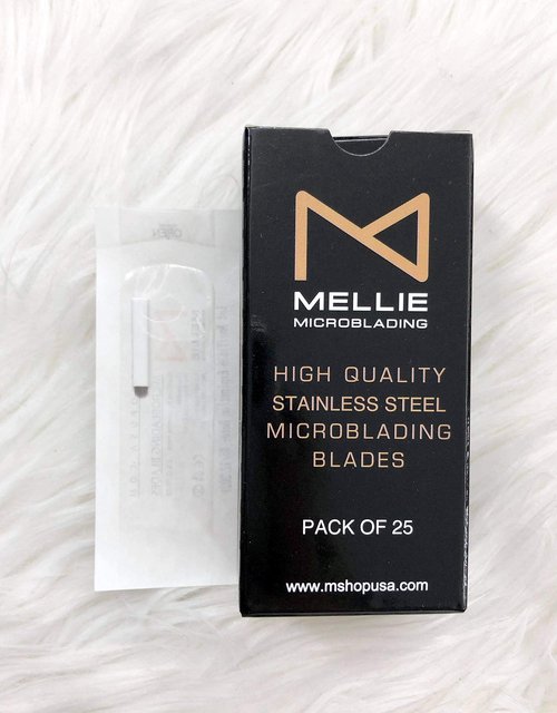 Mellie Microblading NANO U18 Microblading Blade 25 pcs - NANO 18 Pins .15mm Diameter Thinnest Blade On The Market - Best Microblading Blade for Crisp & Clean Strokes For Microblading Eyebrows