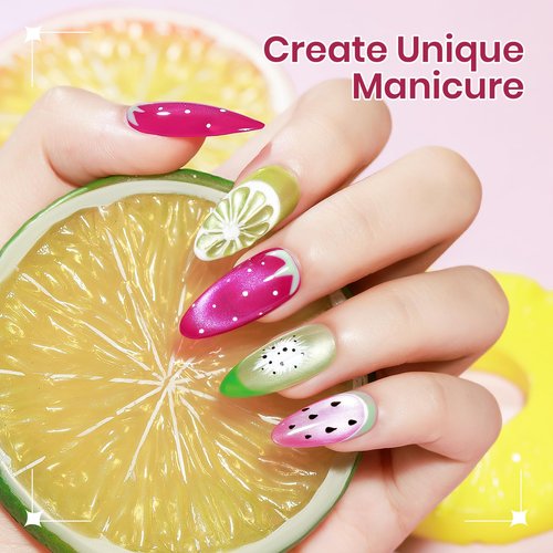 SUPWEE 24 Colors Cat Eye Gel Nail Polish Set, Summer Magnetic Nail Gel Polish Silver Nude Pink Blue Cateye Gels for Nails Varvish Home DIY