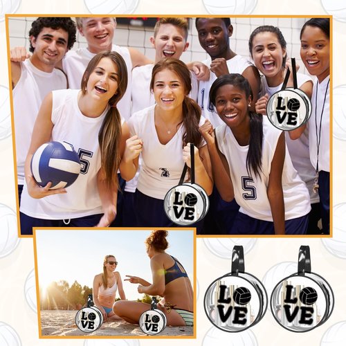 Yeyeplum 20 Pcs Volleyball Gifts Makeup Bag Clear Waterproof PVC Volleyball Cosmetic Bags Travel Toiletry Zipper Pouch Round Portable Sport Cosmetic Case for Women Girls Team Gift Party Favors